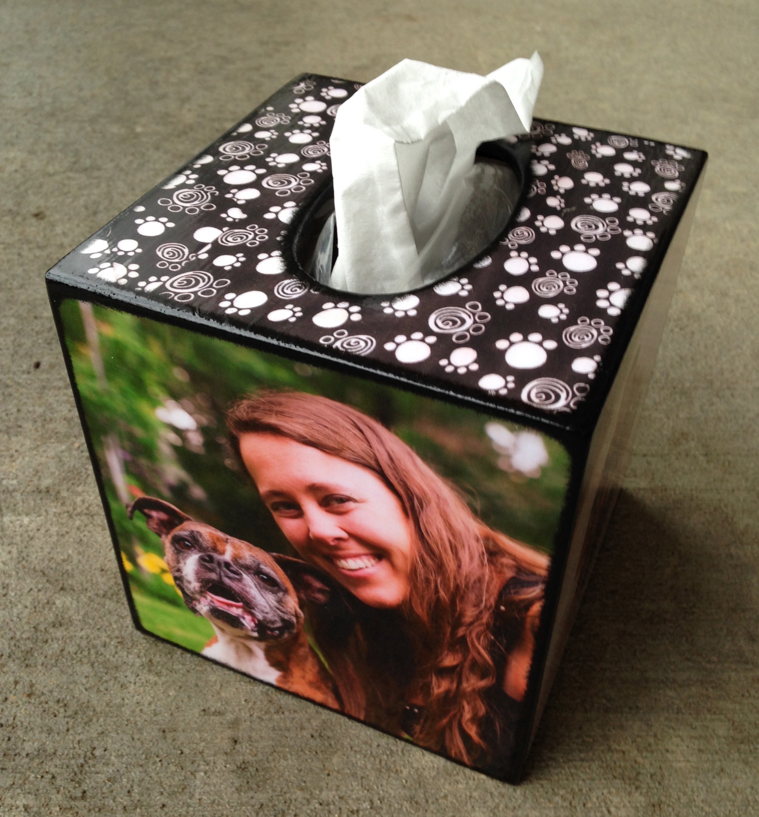 Personalized Photo Tissue Box Cover, Custom Made Tissue Box Holder